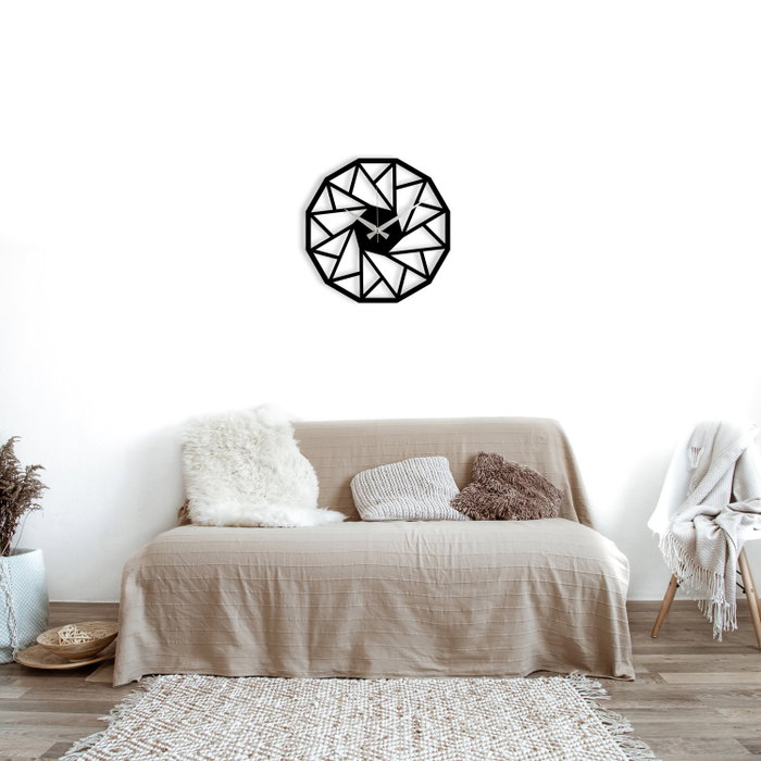 Wallity Enzoclock - S007 Reloj de pared decorativo de metal negro